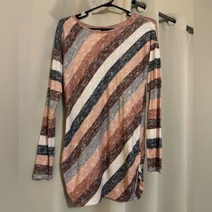 Stylish striped multicolored tunic top